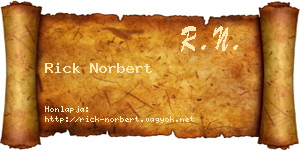 Rick Norbert névjegykártya