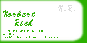 norbert rick business card